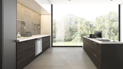 Kücheninspiration mit einer Design-Küche在Brauntönen。